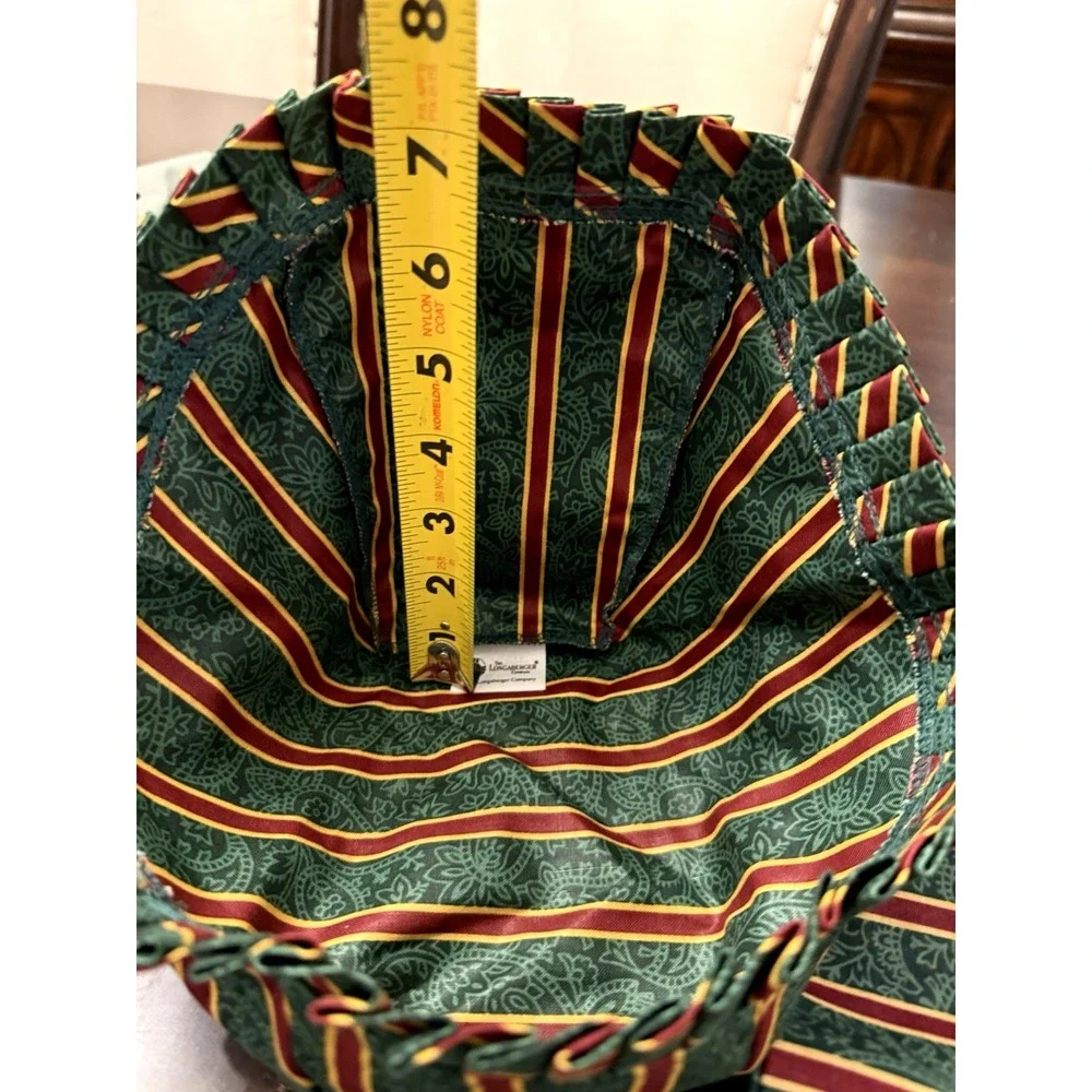 Longaberger Basket Liners Set of 4 –Holly Berry Stripe Christmas Holiday Retired